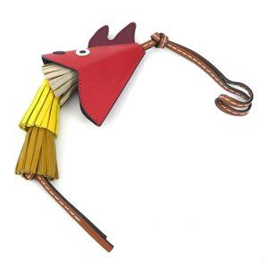 LOEWE Charm Dragon Leather Red x Beige Yellow Unisex
